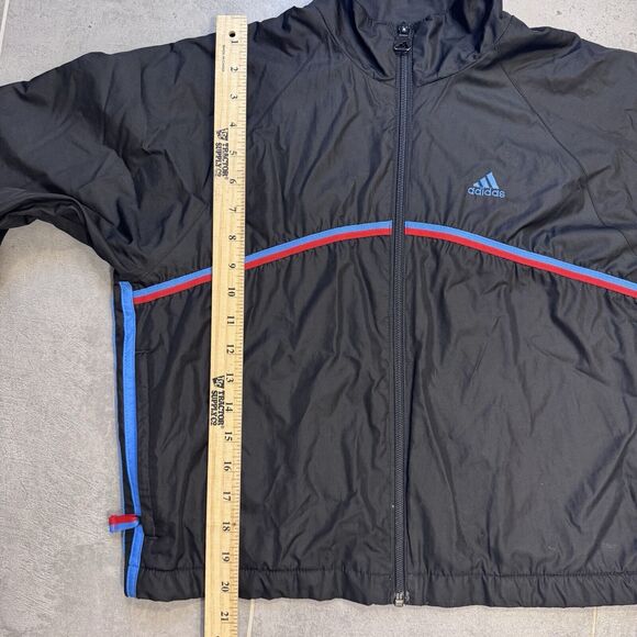 Vintage 90s Adidas Black Windbreaker Track Jacket - Women’s Medium - Picture 8 of 12